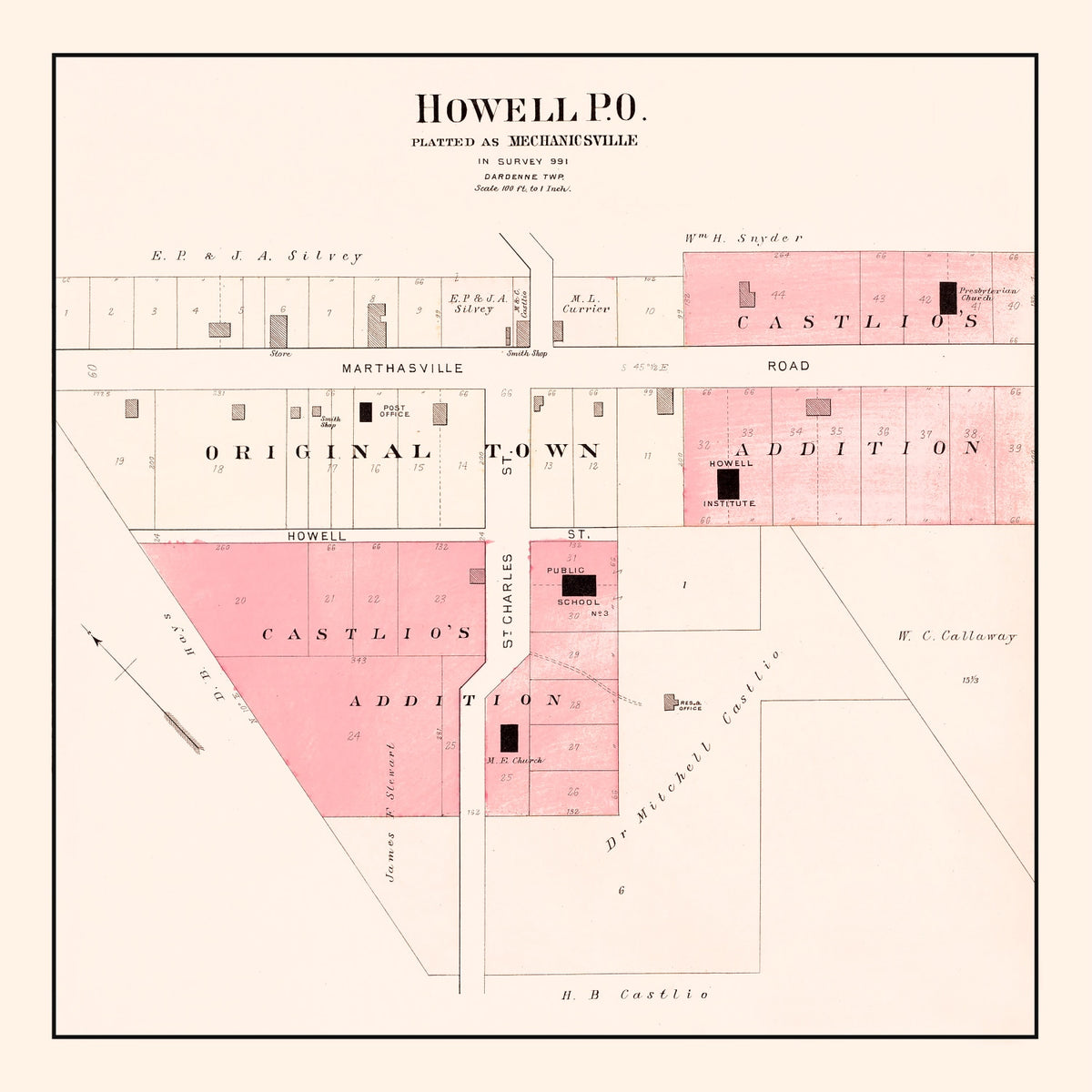 Preview of Vintage Map of Howell, Missouri 1905