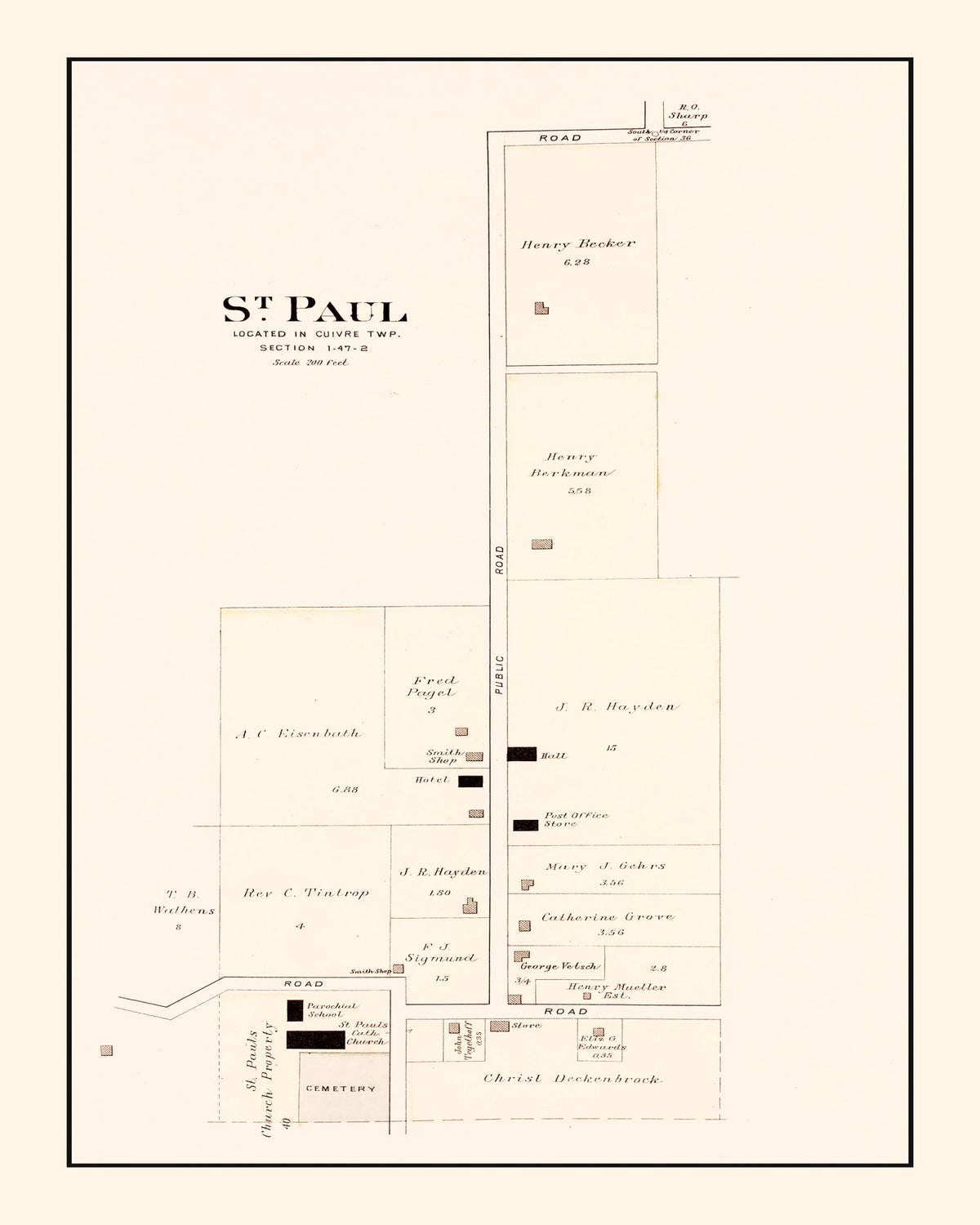 Preview of Vintage Map of Saint Paul, Missouri 1905
