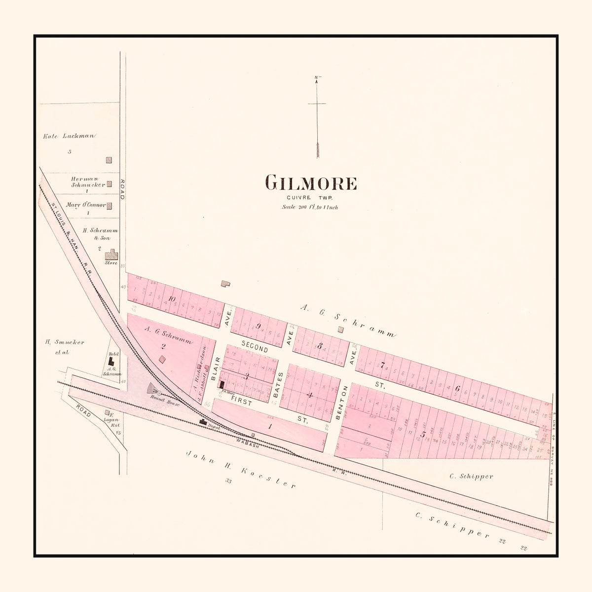 Preview of Vintage Map of Gilmore, Missouri 1905