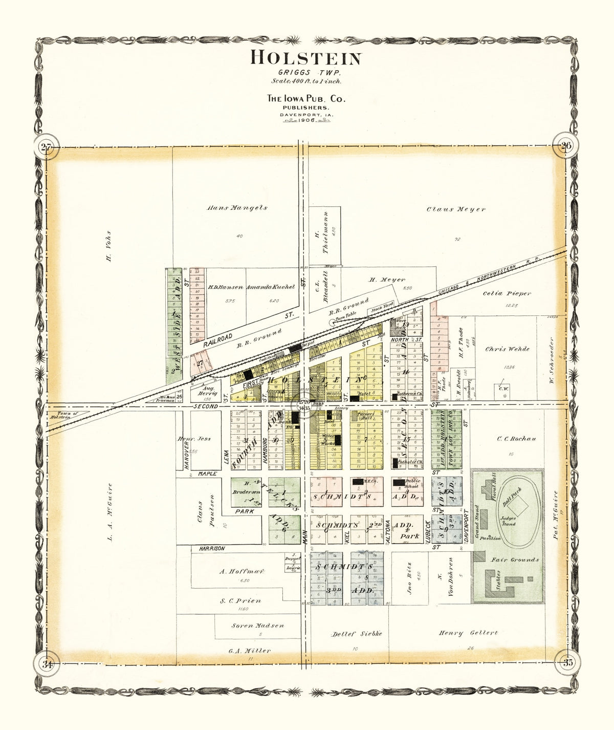 Preview of Vintage Map of Holstein, Iowa 1906