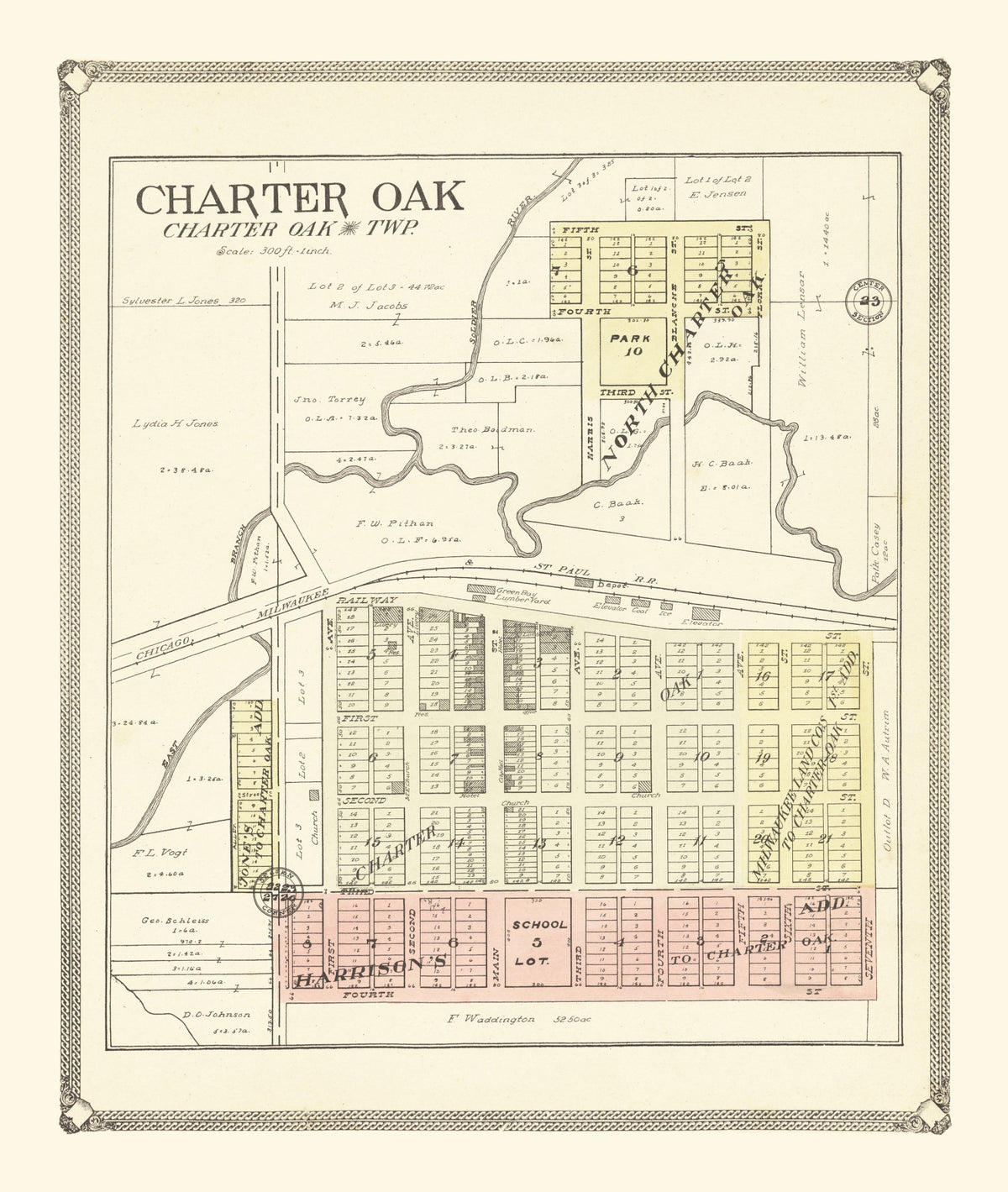 Preview of Vintage Map of Charter Oak, Iowa 1908