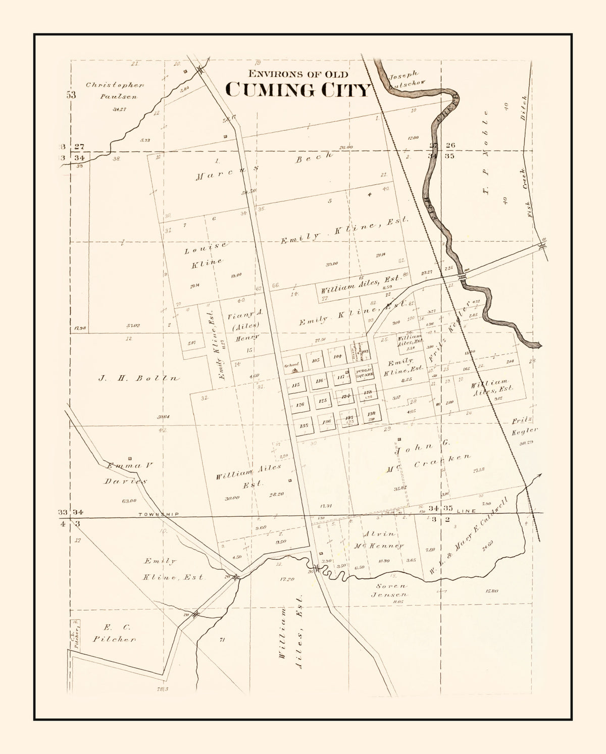 Preview of Vintage Map of Cuming, Nebraska 1908