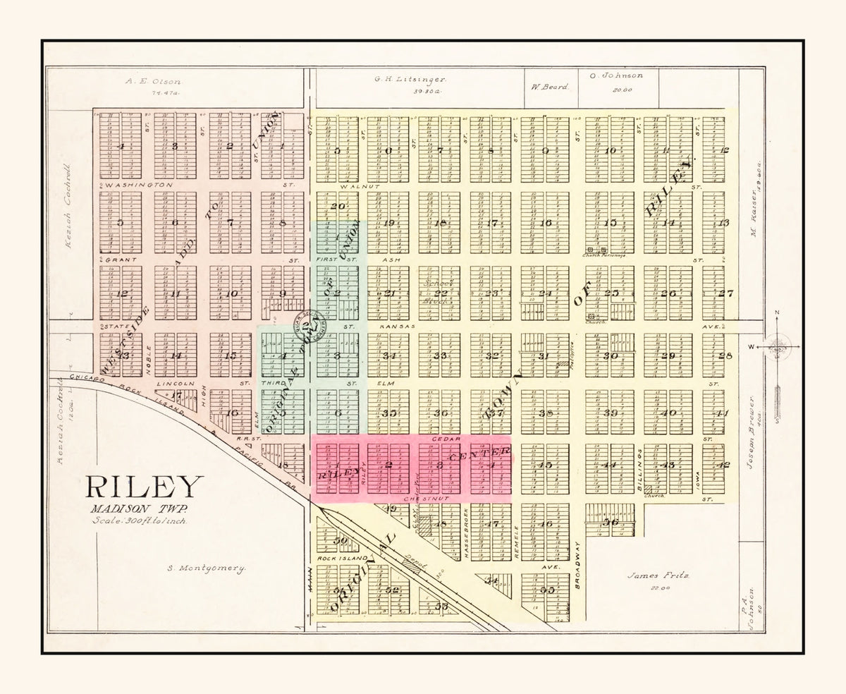 Preview of Vintage Map of Riley, Kansas 1909