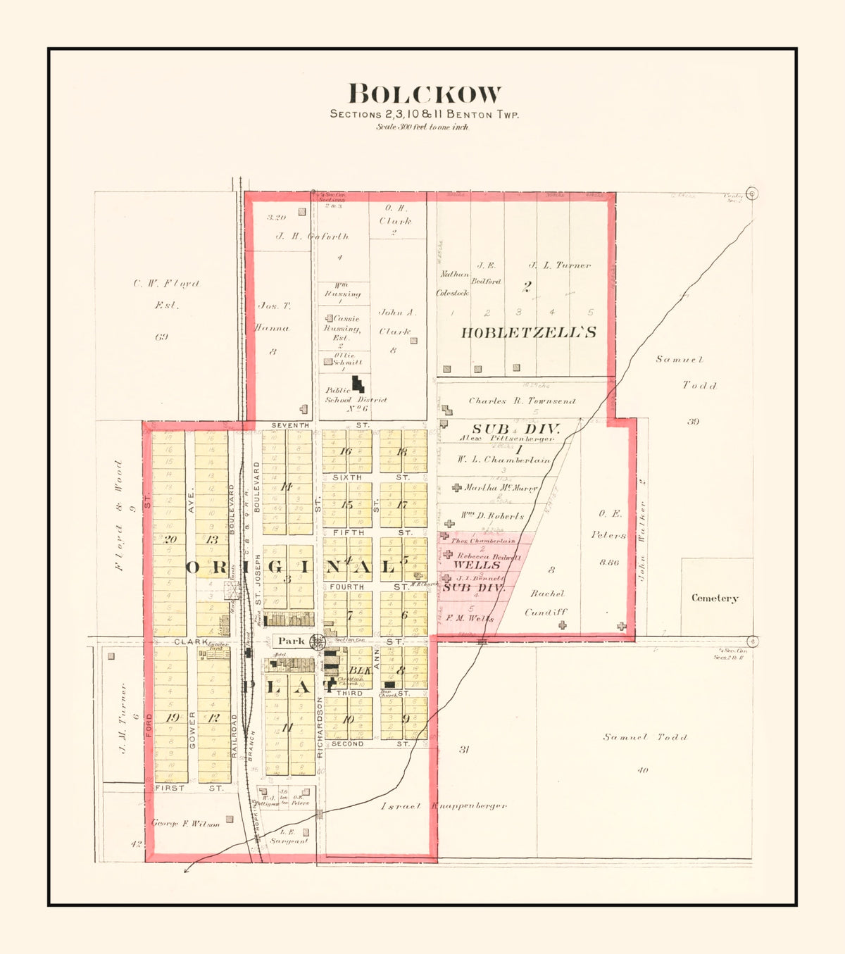 Preview of Vintage Map of Bolckow, Missouri 1909