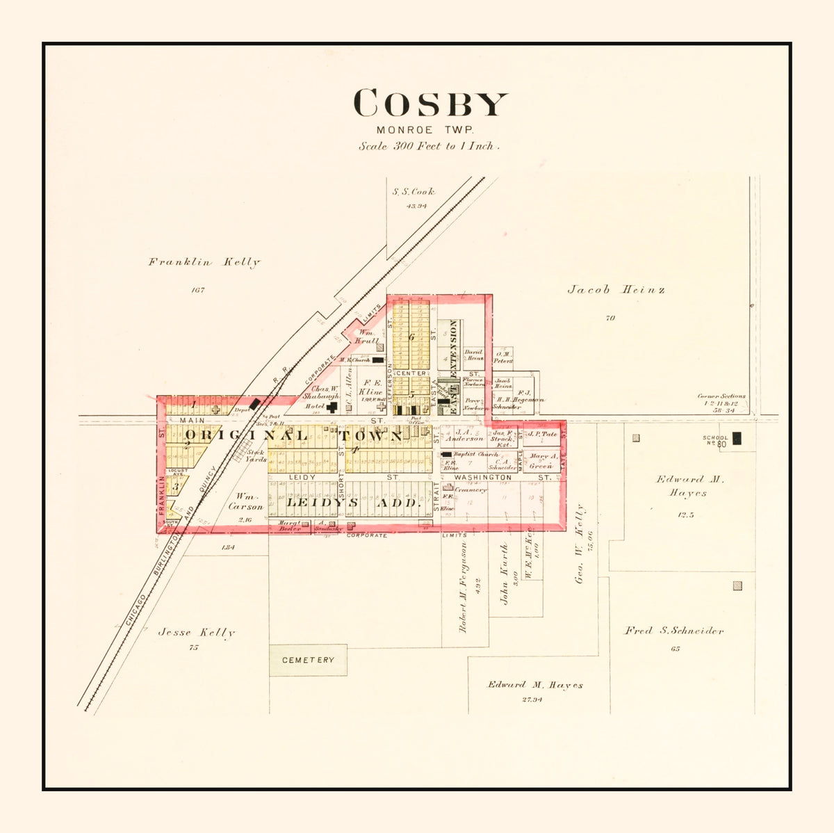 Preview of Vintage Map of Cosby, Missouri 1909