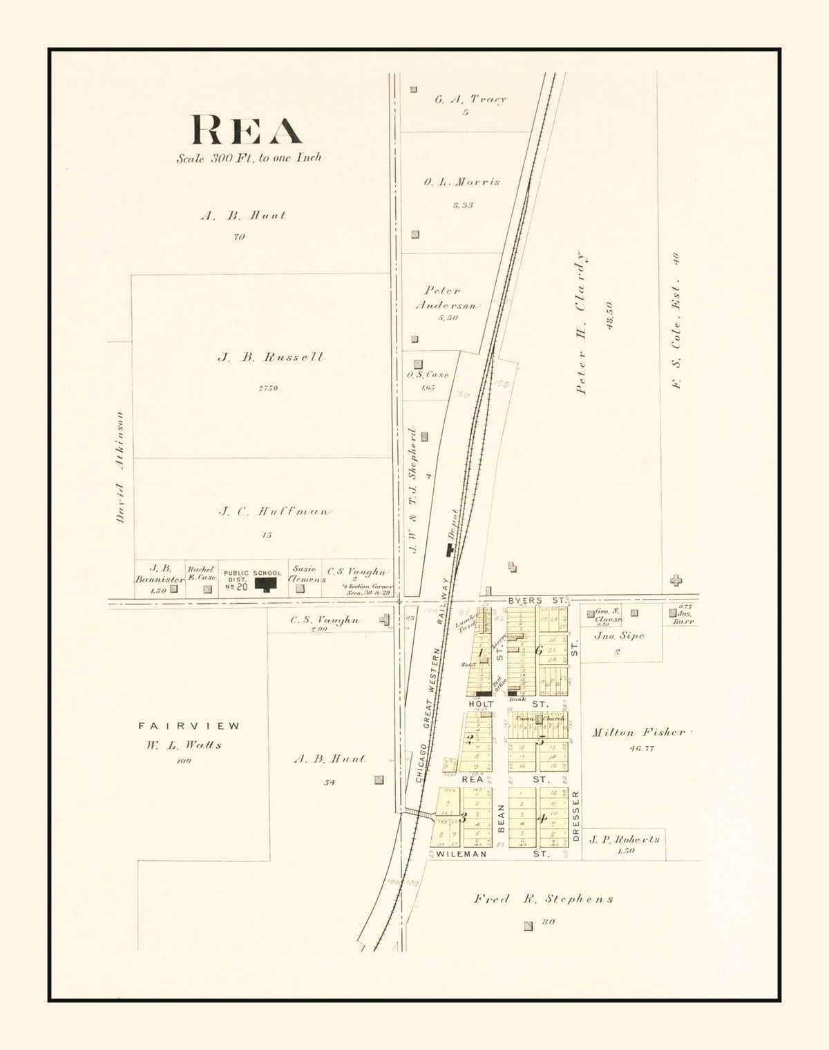 Preview of Vintage Map of Rea, Missouri 1909