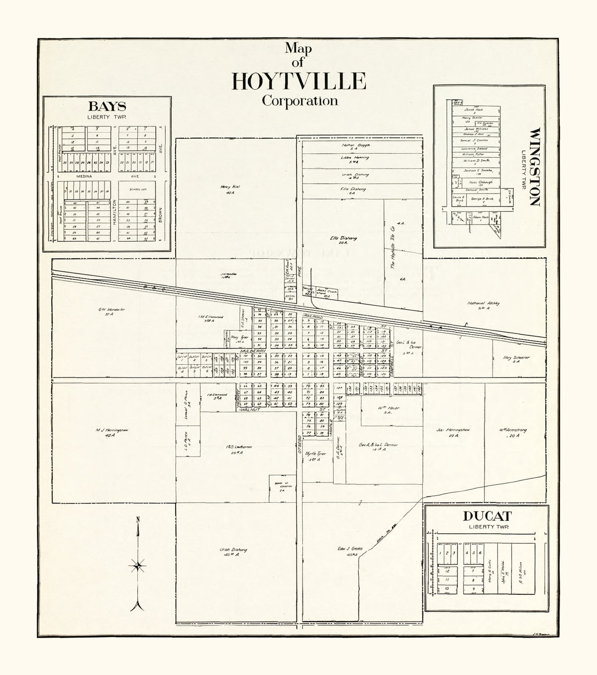 Preview of Vintage Map of Hoytville, Ohio 1912