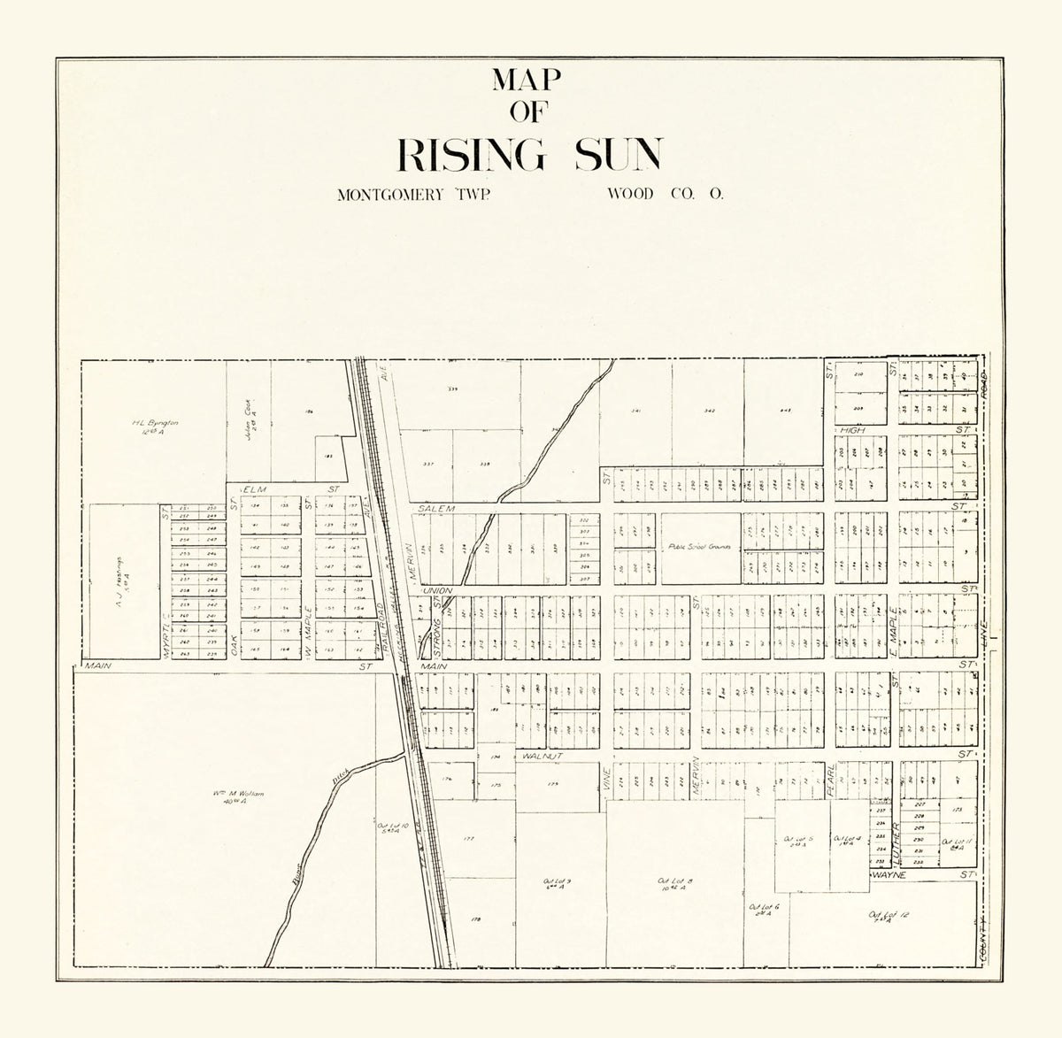 Preview of Vintage Map of Rising Sun, Ohio 1912