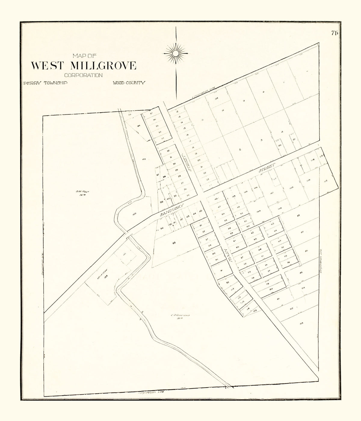 Preview of Vintage Map of West Millgrove, Ohio 1912