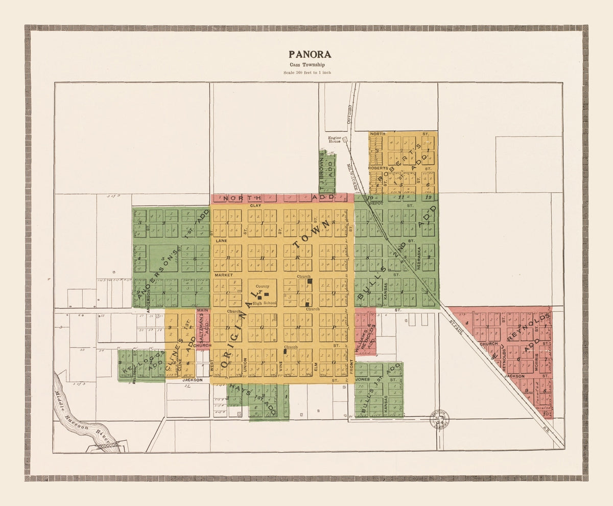 Preview of Vintage Map of Panora, Iowa 1917