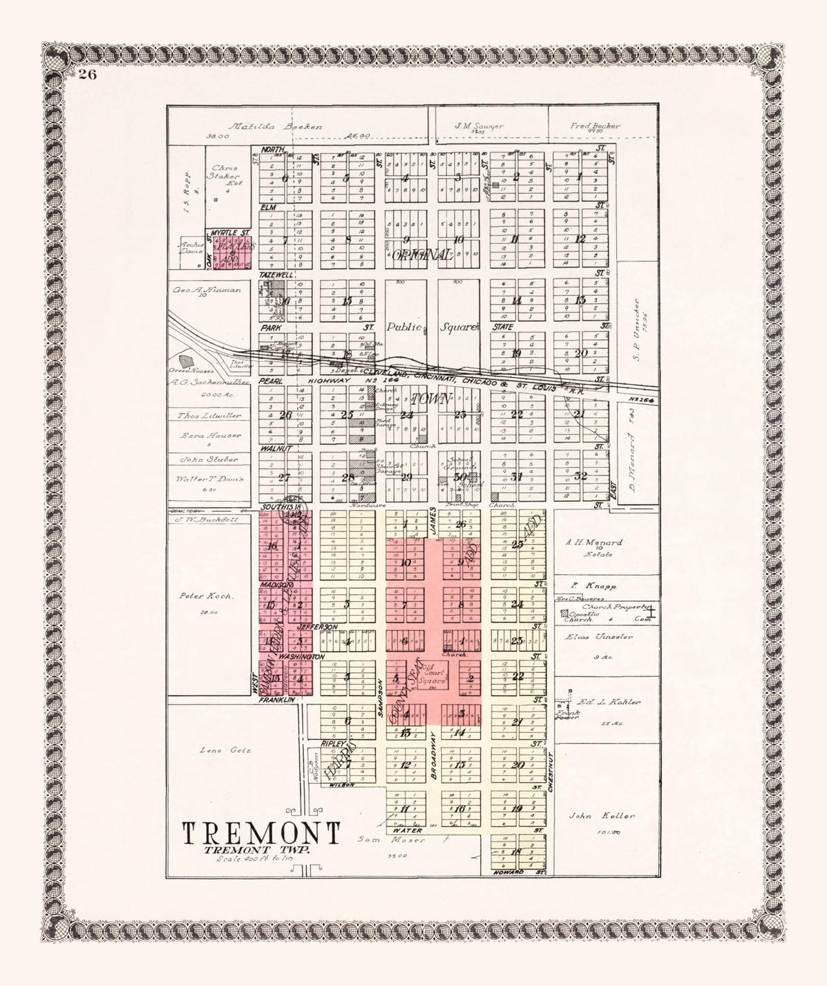 Preview of Vintage Map of Tremont, Illinois 1929