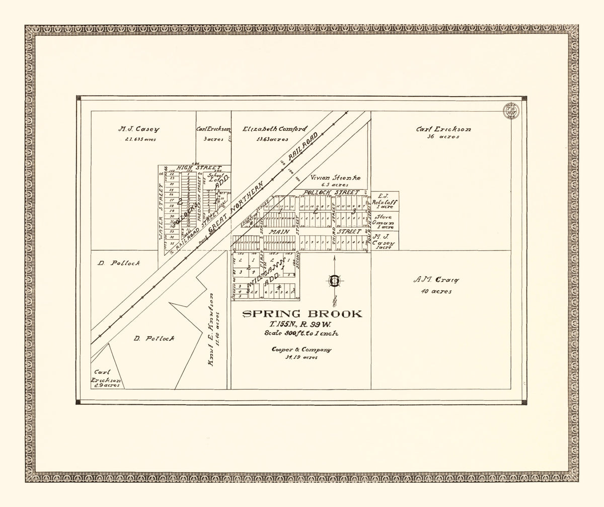 Preview of Vintage Map of Spring Brook, North Dakota 1937