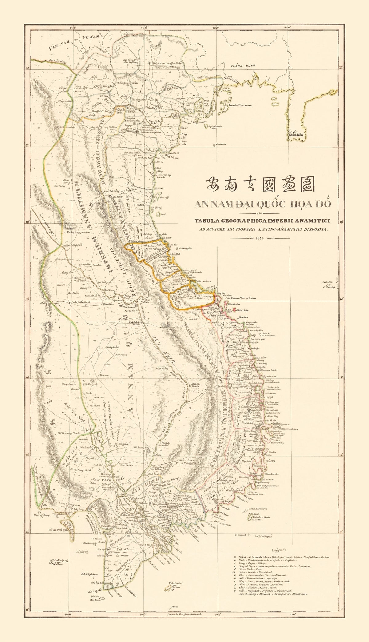 Preview of Vintage Map of Vietnam 1838