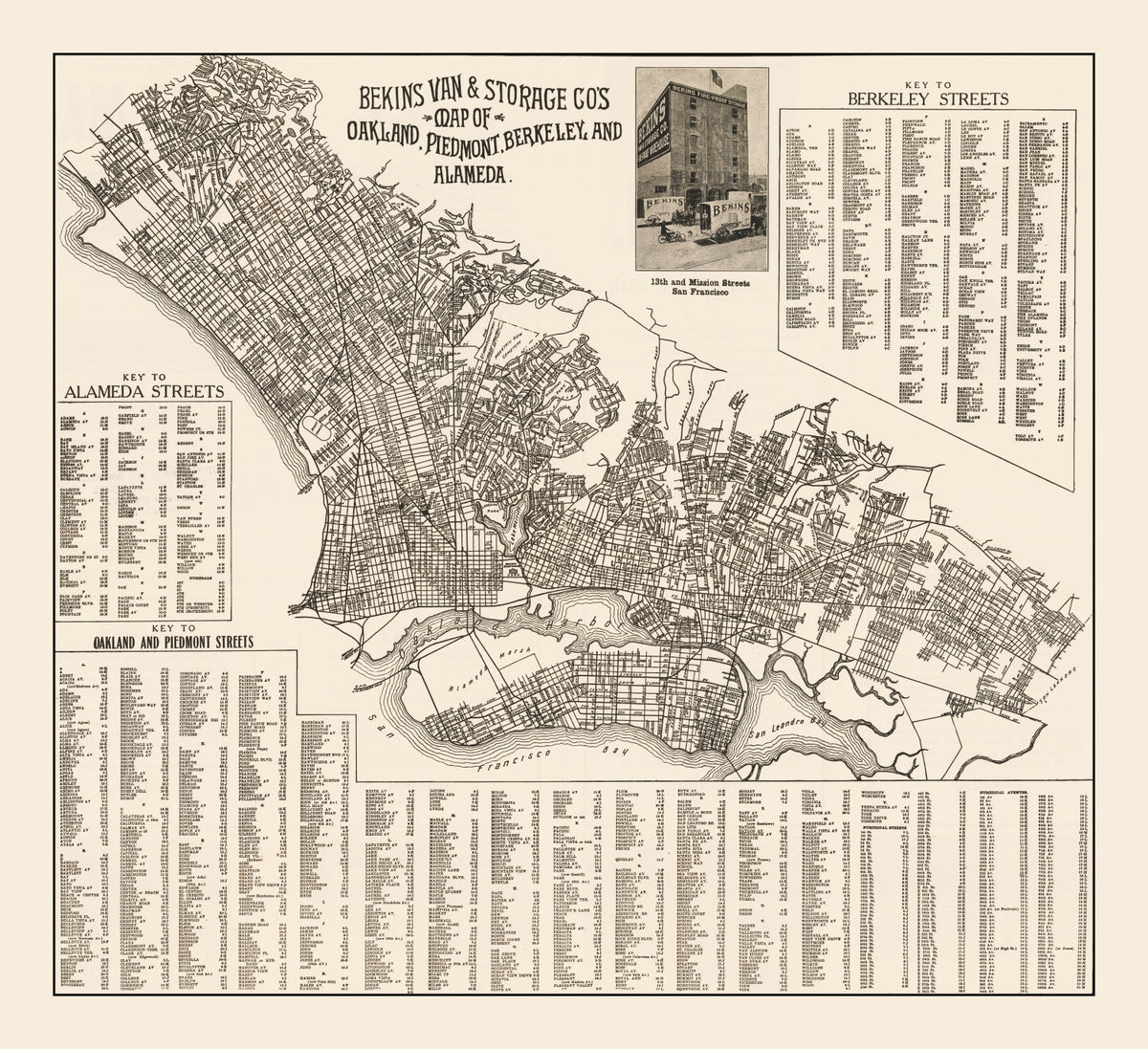 Preview of Vintage Map of Oakland, California 1920