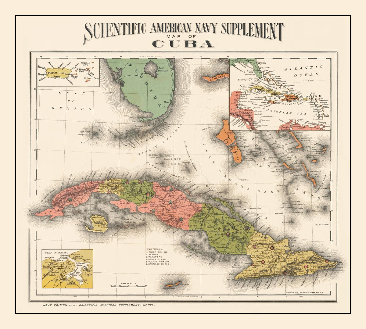 Preview of Vintage Map of Cuba 1898
