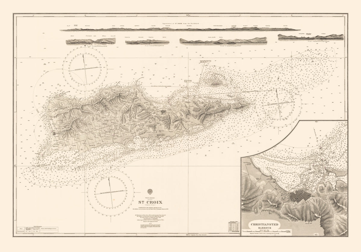 Preview of Vintage Nautical Map of St. Croix 1958