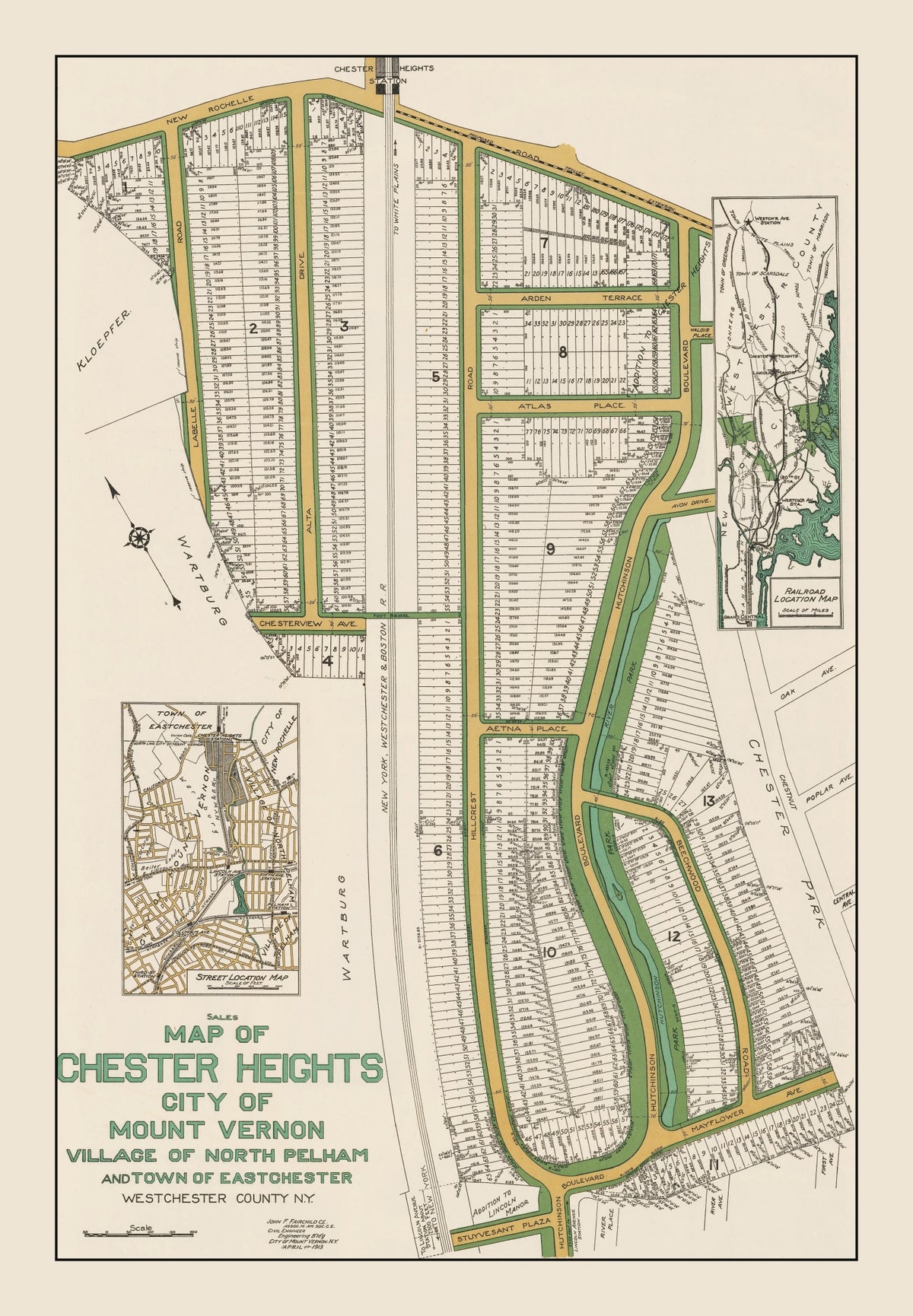 Preview of Vintage Chester Heights Mount Vernon Map 1913