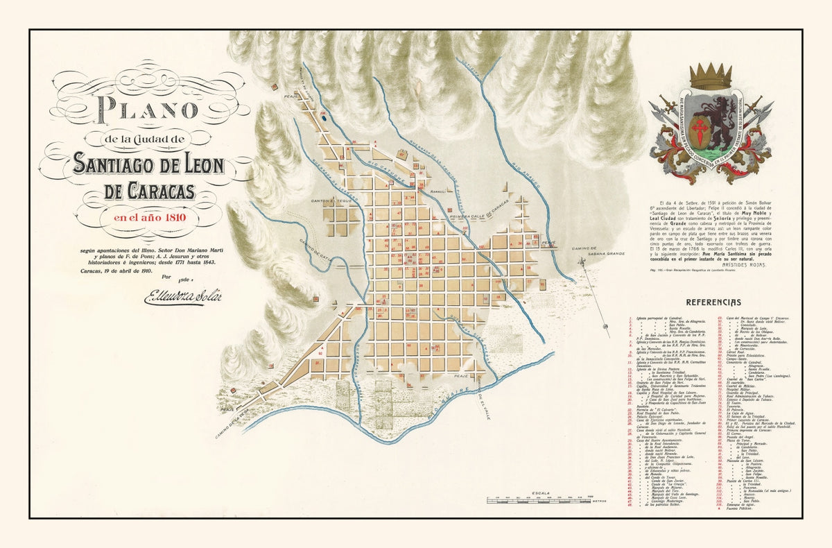 Preview of Vintage Map of Caracas, Venezuela 1810