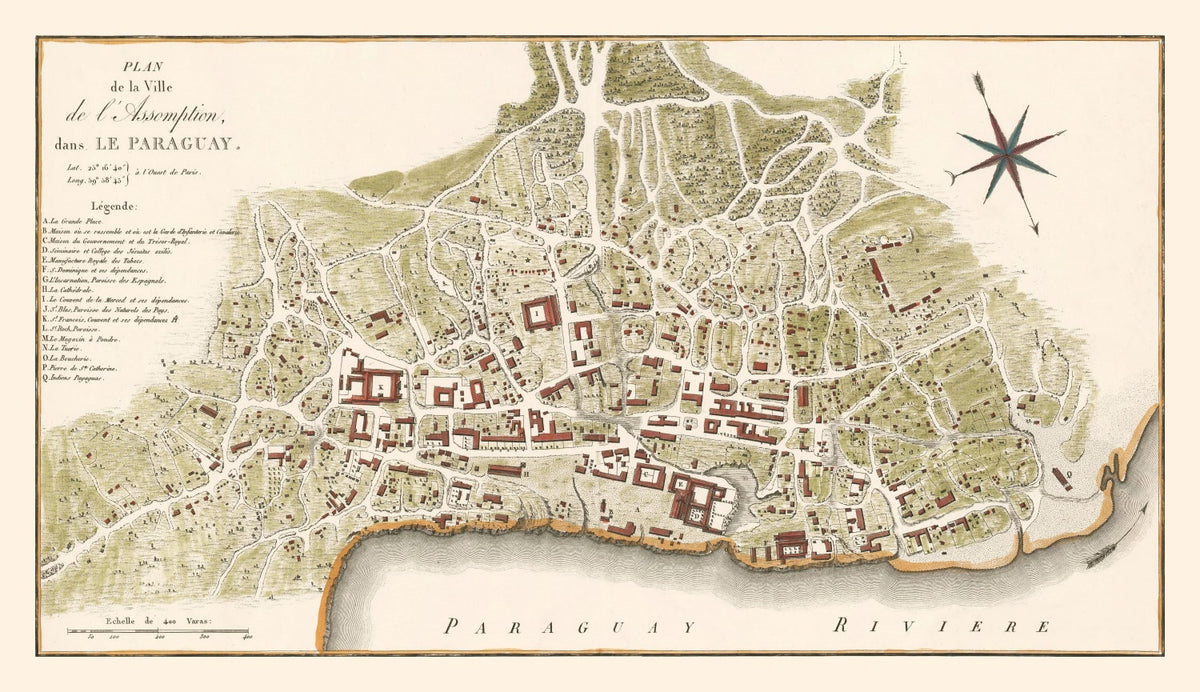 Preview of Vintage Map of Asuncion, Paraguay 1809