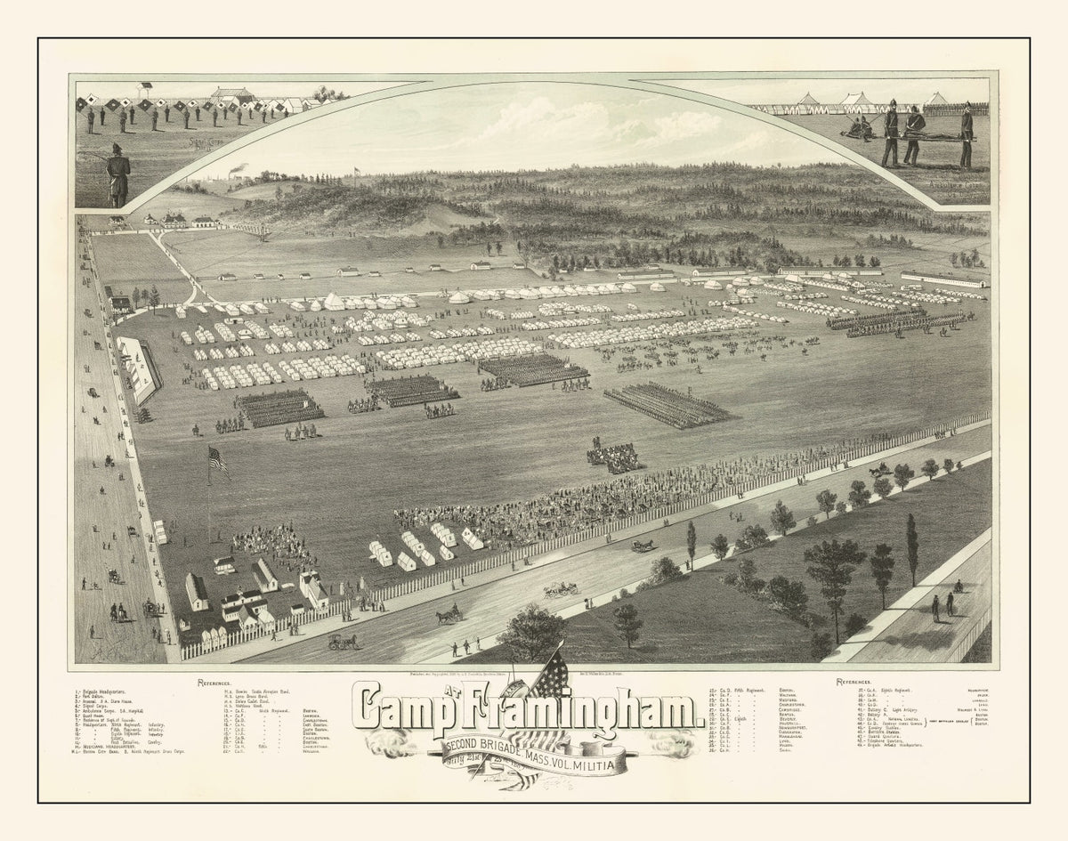 Preview of Vintage Camp Framingham, MA Map 1885