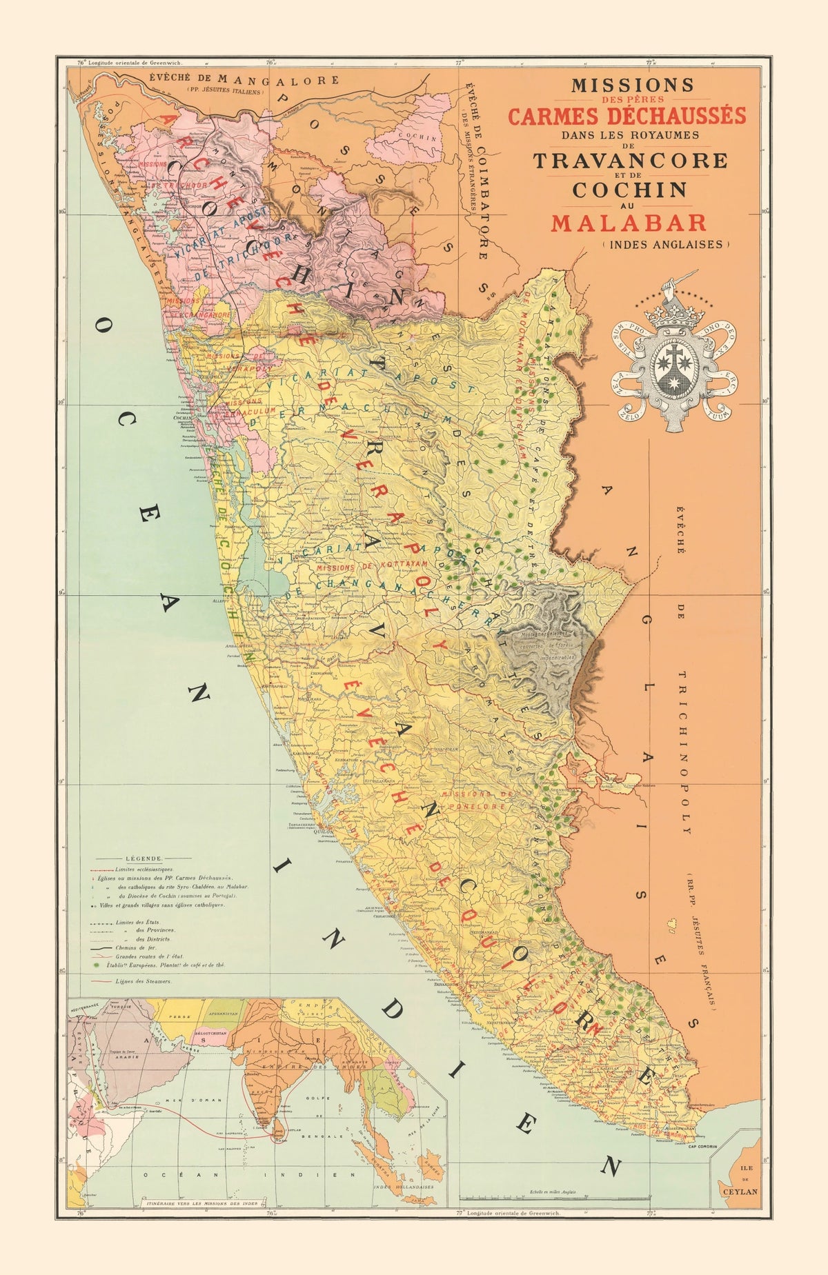 Preview of Vintage Malabar, India Map 1892