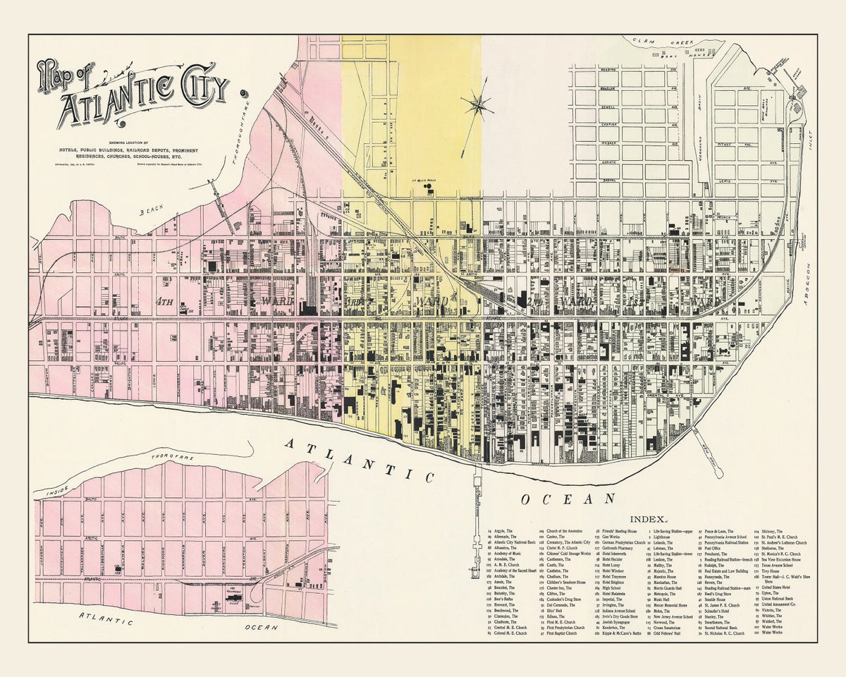 Preview of Vintage Map of Atlantic City, New Jersey 1895
