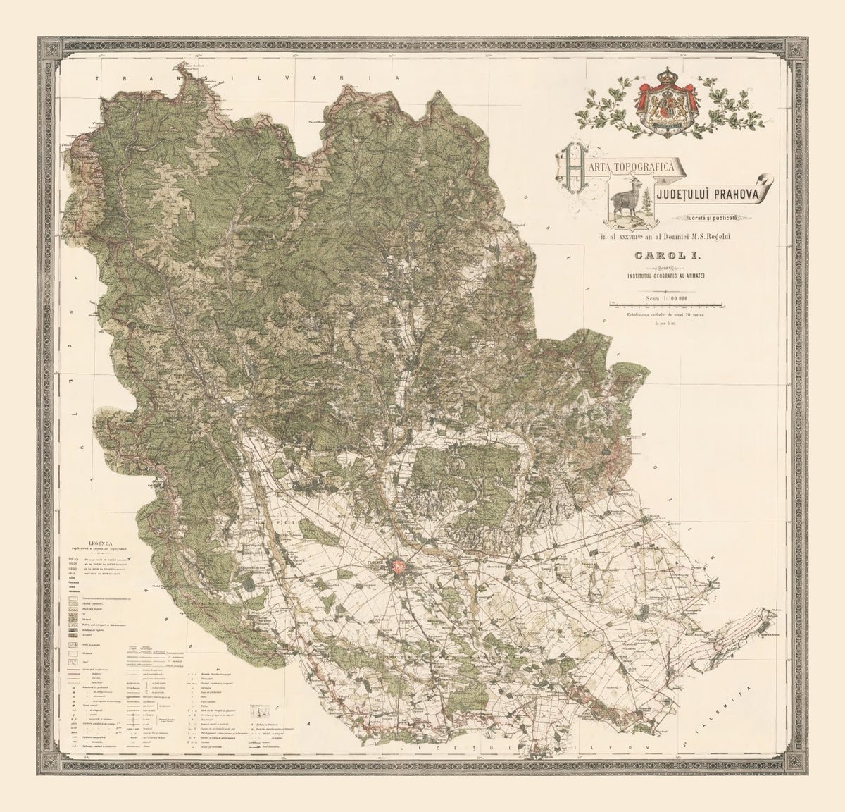 Preview of Vintage Prahova, Romania Map 1904