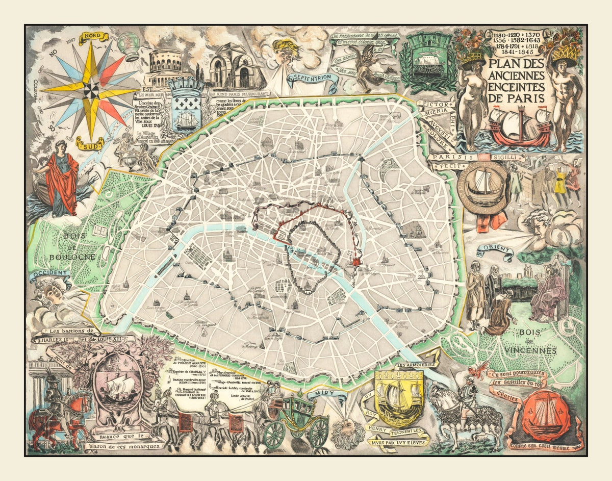 Preview of Vintage Map of Paris, France 1937