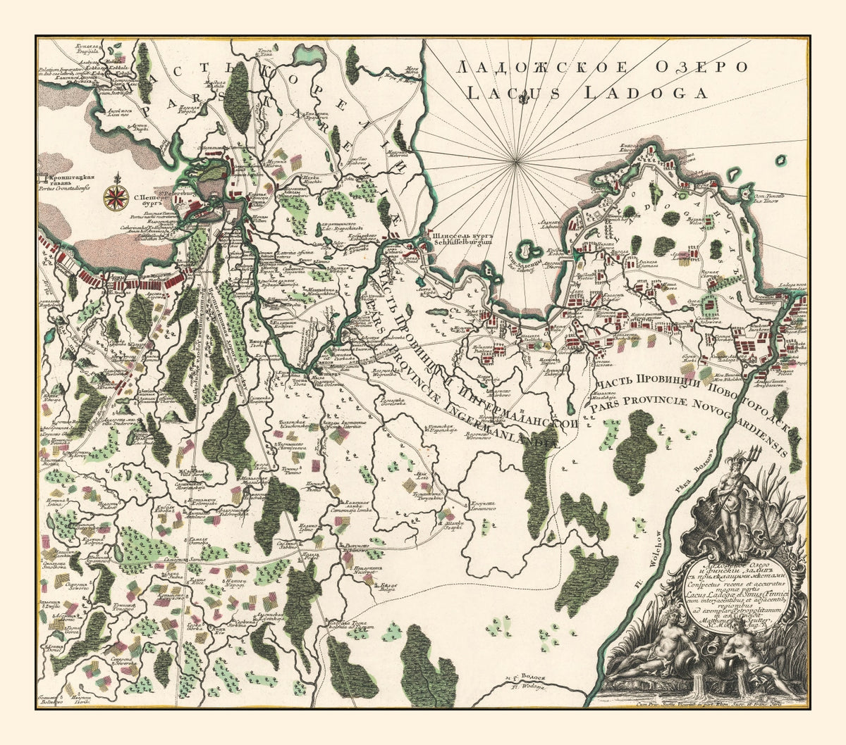 Preview of Vintage Lake Ladoga Map 1760