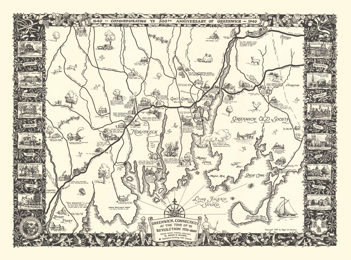 Preview of Vintage Map of Greenwich, Connecticut 1939