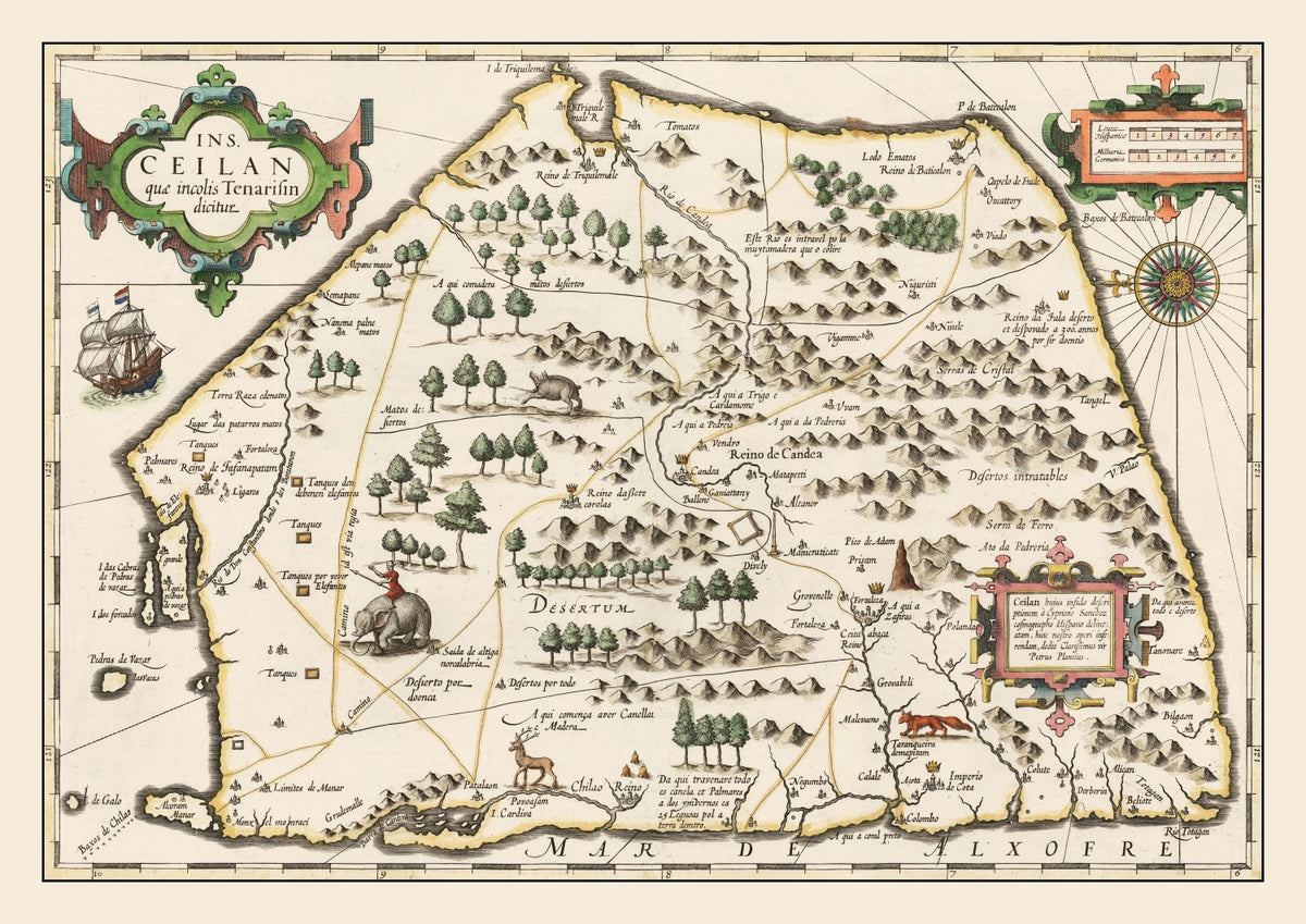 Preview of Vintage Map of Sri Lanka 1623