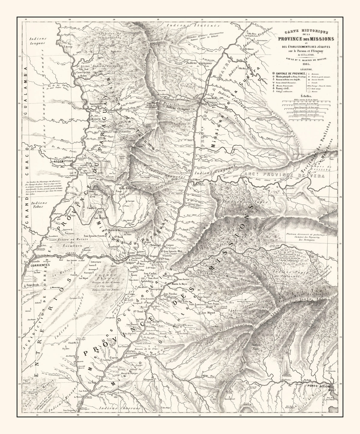 Preview of Vintage Map of Paraguay 1873
