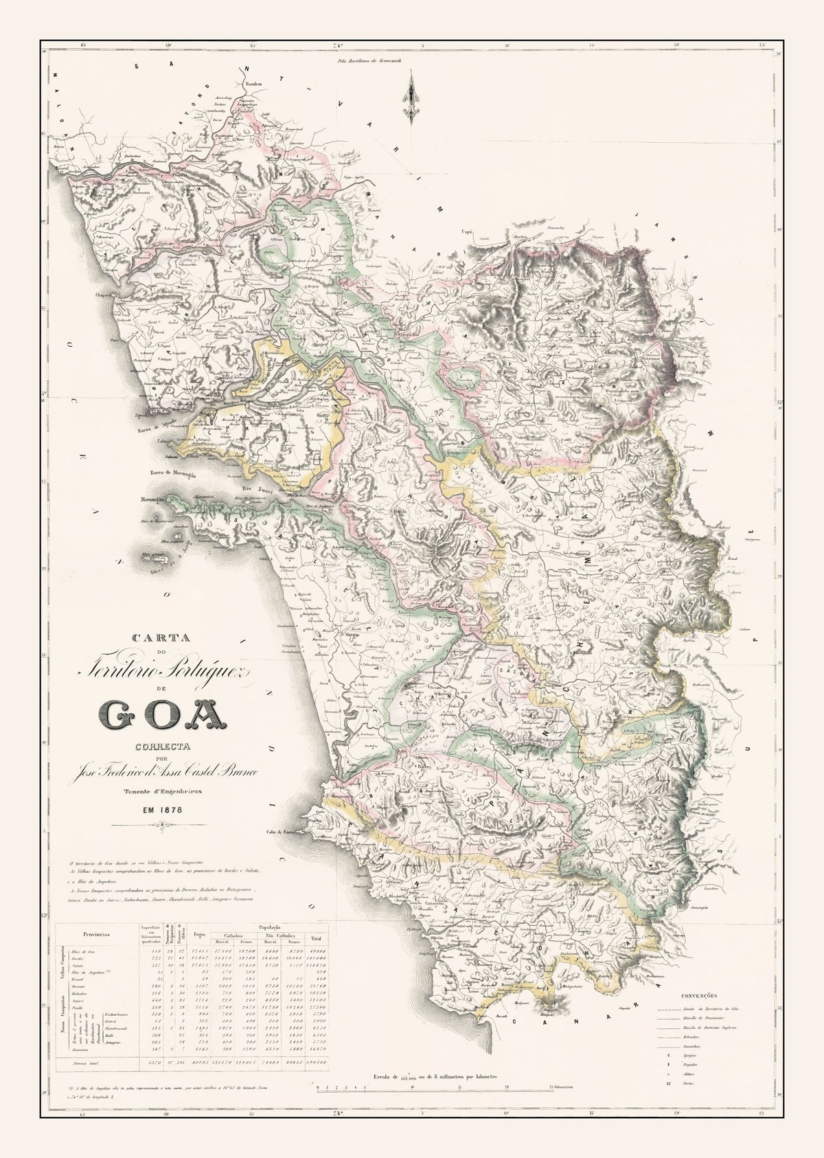 Preview of Vintage Goa, India Map 1878