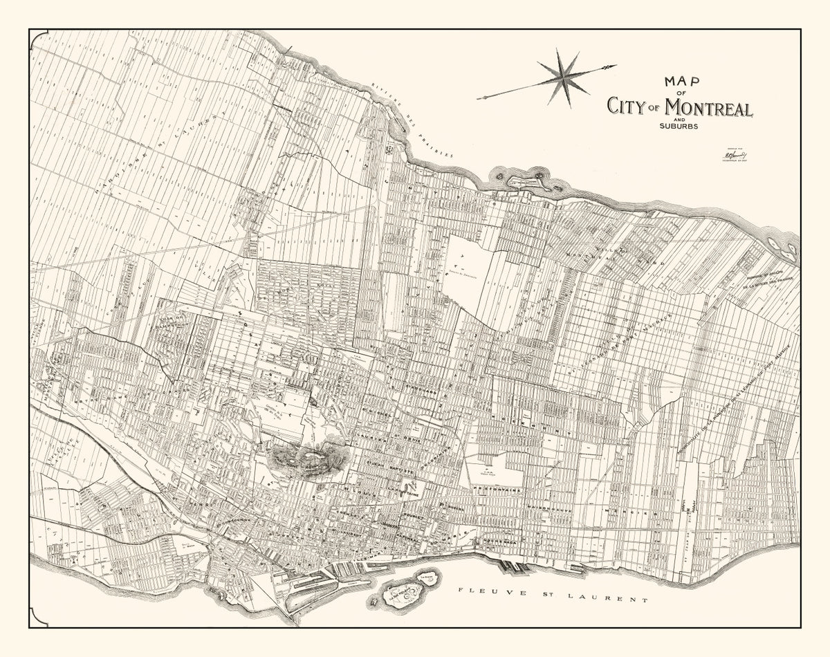 Preview of Vintage Map of Montreal, Canada 1920