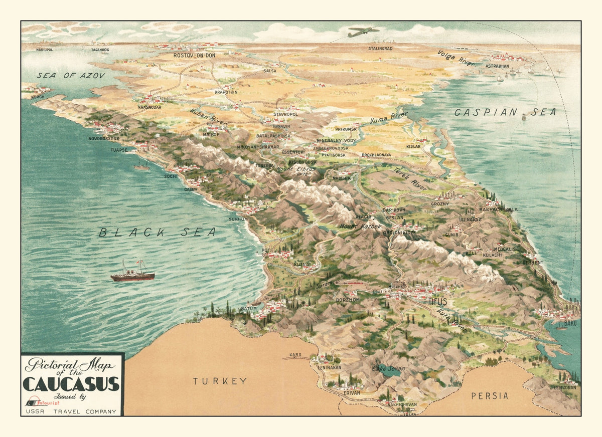 Preview of Vintage Caucasus Map 1930