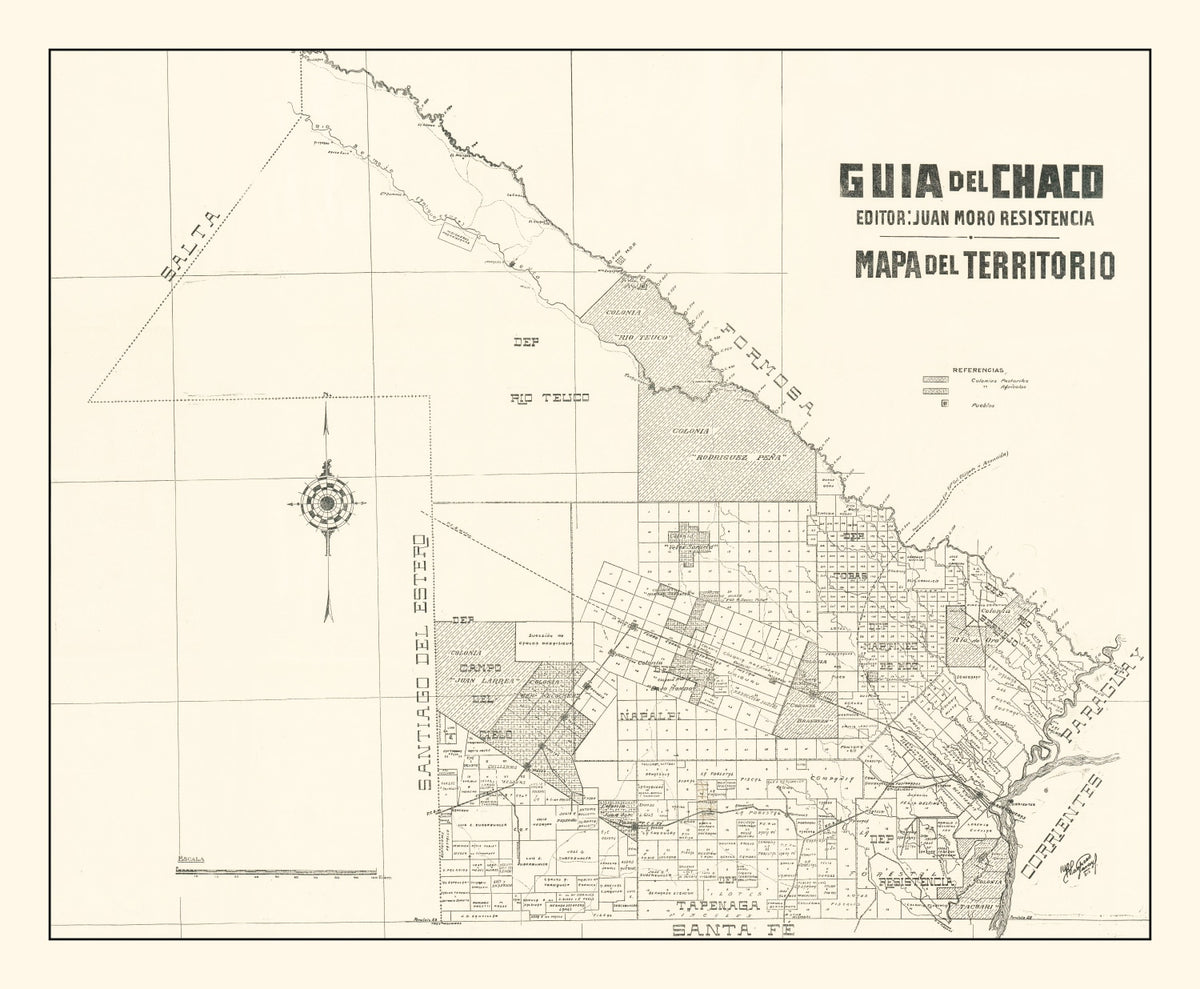 Preview of Vintage Chaco Province, Argentina Map 1920