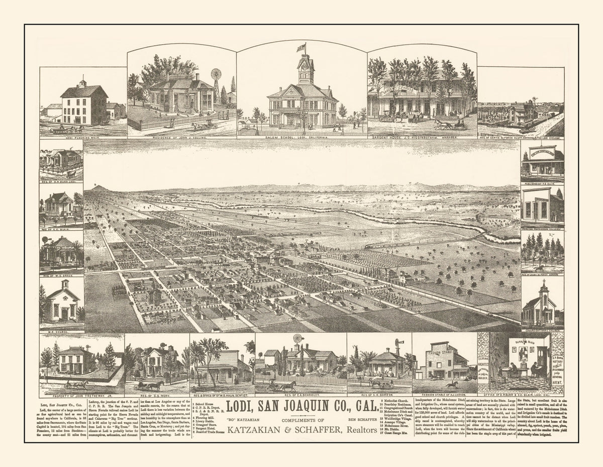 Preview of Vintage Map of Lodi, California 1870