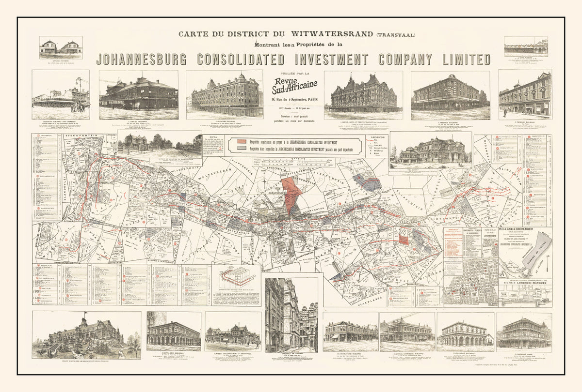 Preview of Vintage Map of Johannesburg, South Africa 1902