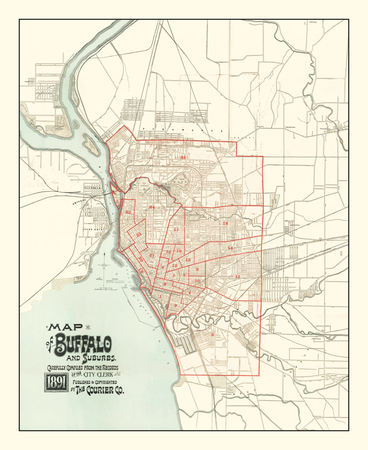 Preview of Vintage Map of Buffalo, New York 1891