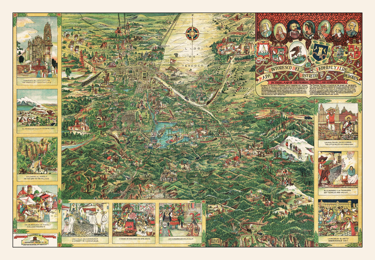 Preview of Vintage Map of Mexico City, Mexico 1935