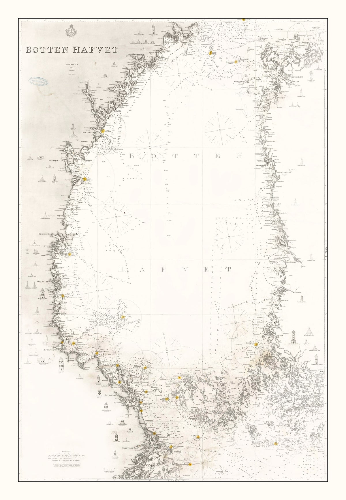 Preview of Vintage Bothnian Sea Map 1868