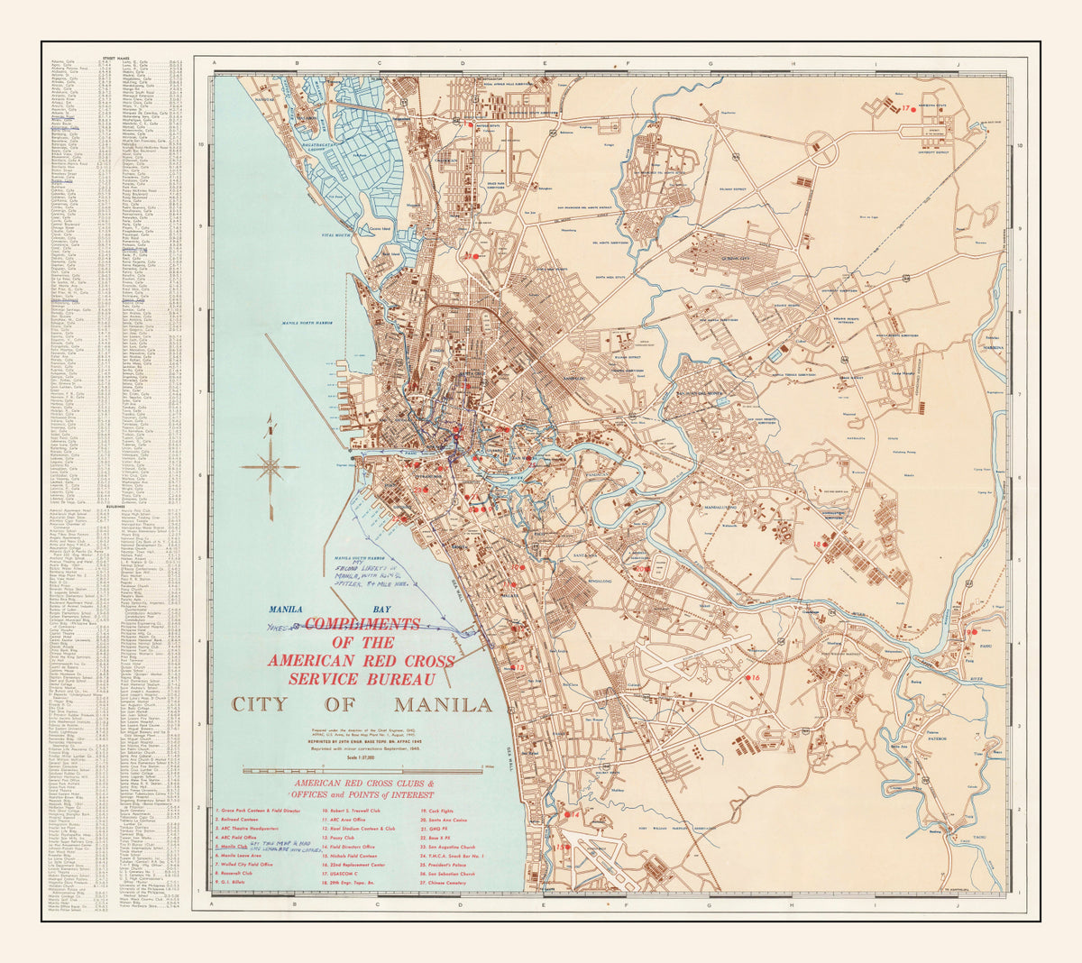 Preview of Vintage Map of Manila, Philippines 1945