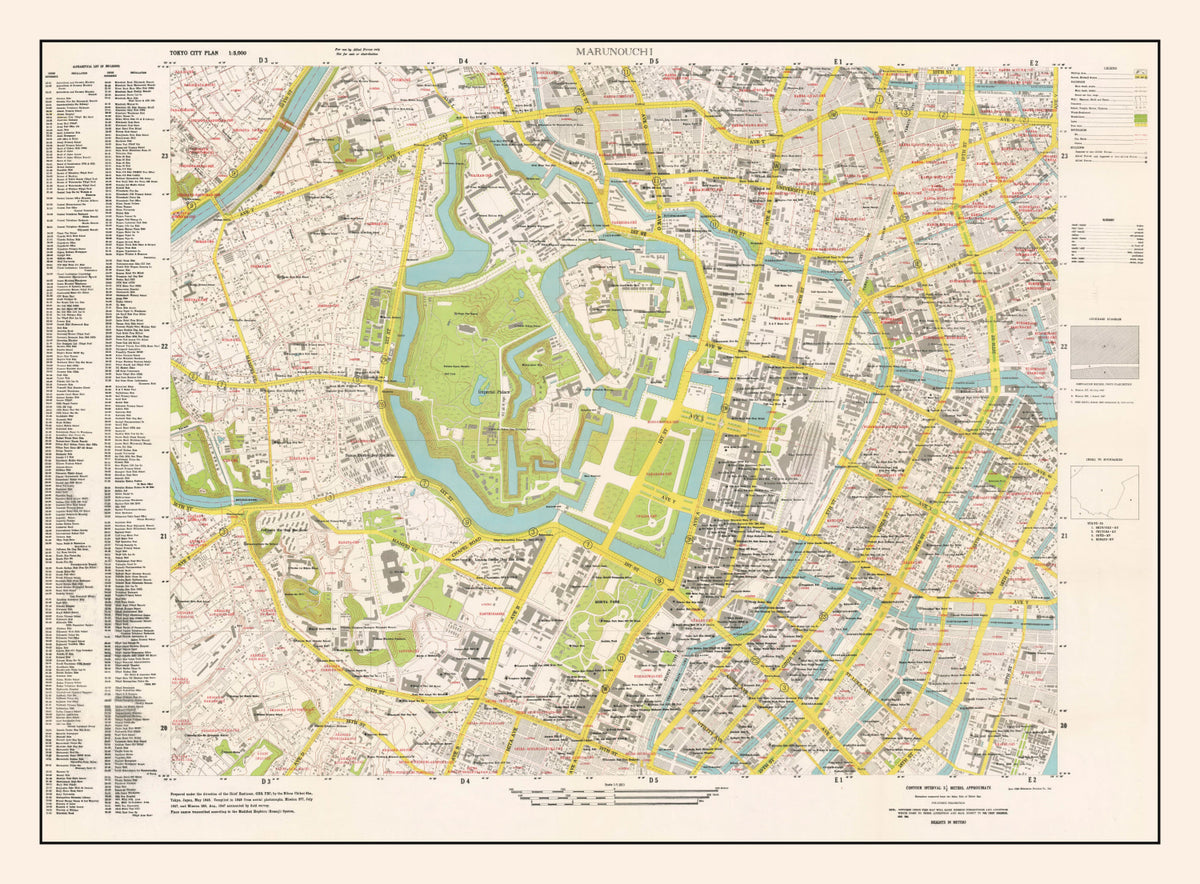 Preview of Vintage Map of Marunouchi District Tokyo, Japan 1948