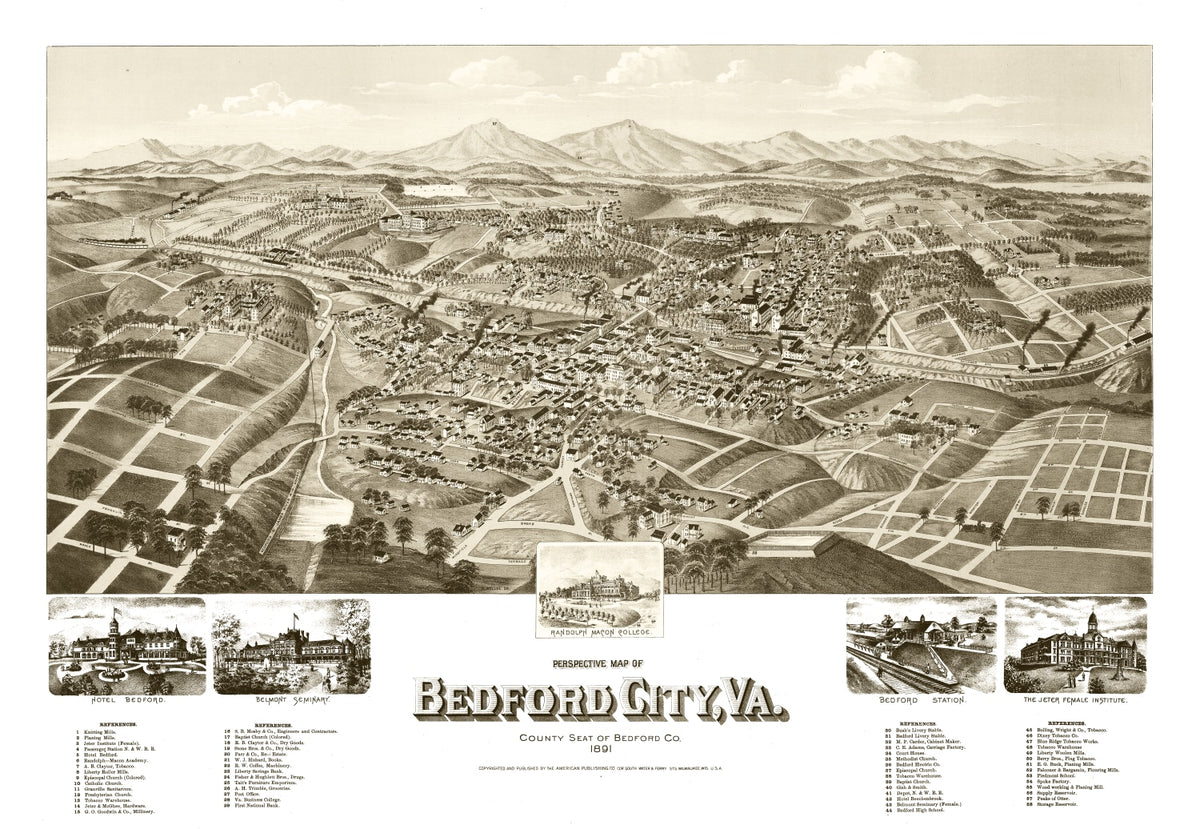 Preview of Vintage Map of Bedford City, Virginia 1891