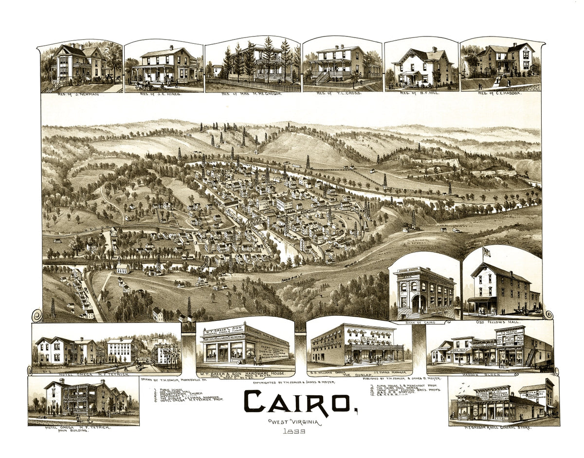 Preview of Vintage Map of Cairo, West Virginia 1899