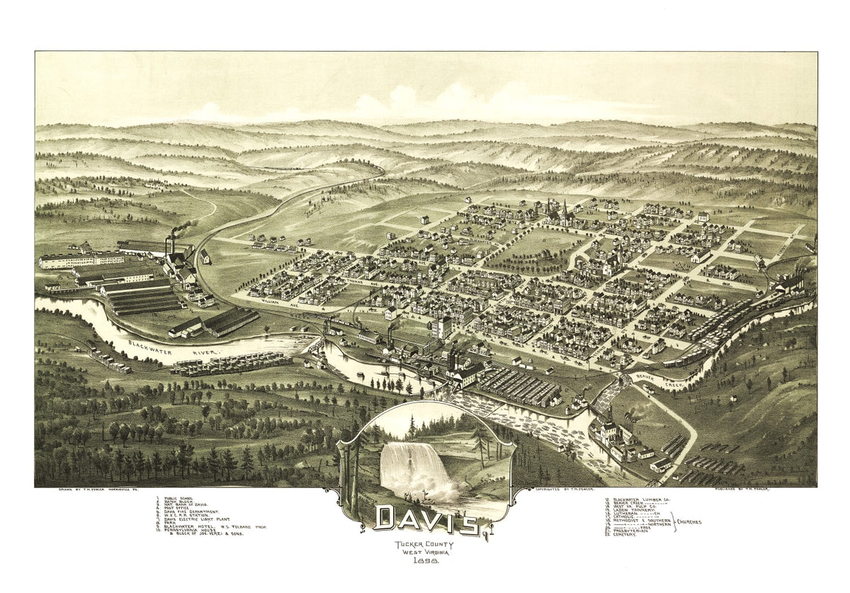 Preview of Vintage Map of Davis, West Virginia 1898