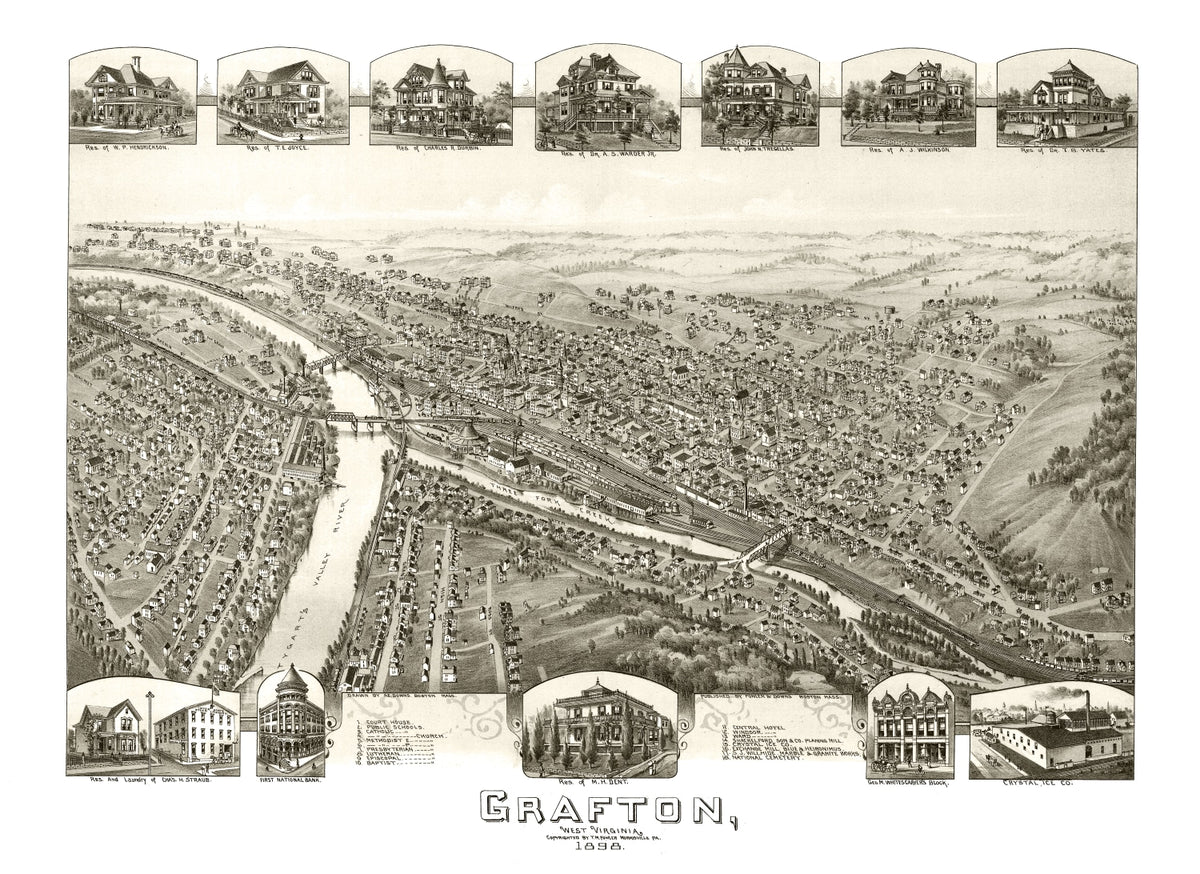 Preview of Vintage Map of Grafton, West Virginia 1898