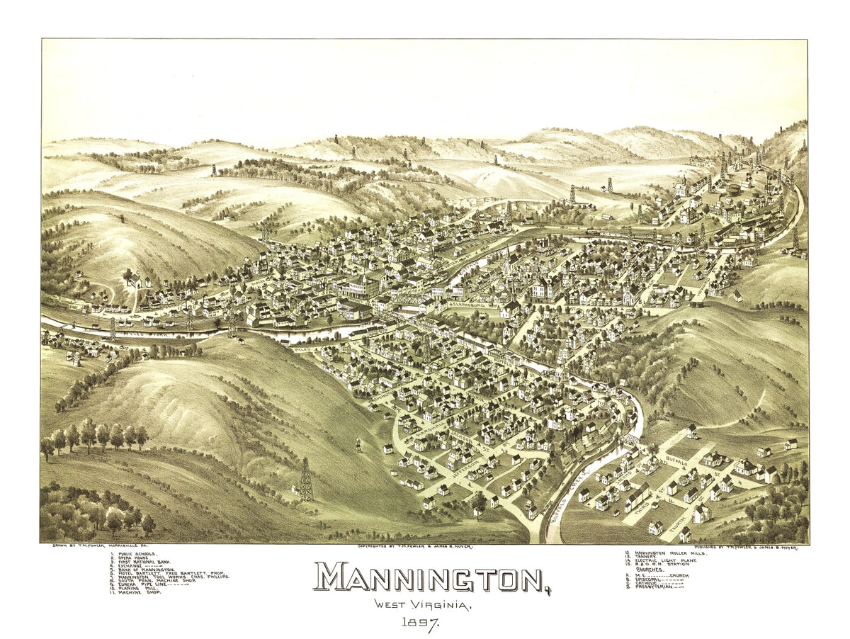Preview of Vintage Map of Mannington, West Virginia 1897