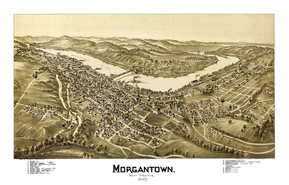 Preview of Vintage Map of Morgantown, West Virginia 1897