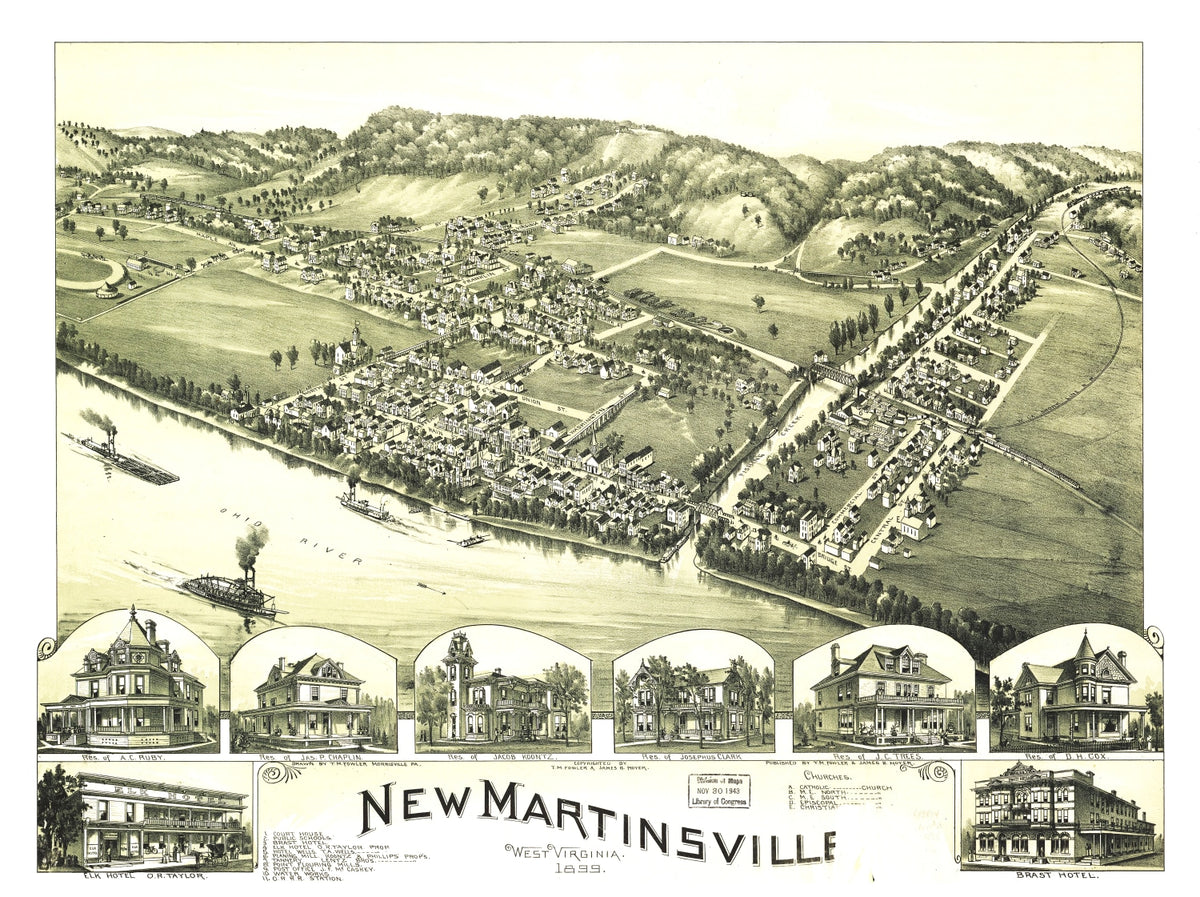 Preview of Vintage Map of New Martinsville, West Virginia 1899